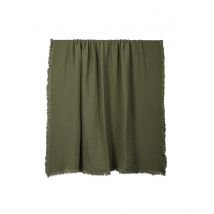 Plaid coton lavé Vanly 130x180 cm - 17 couleurs - Haomy, Kaki