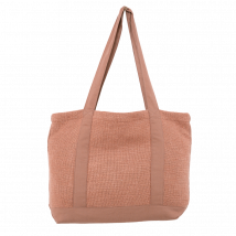 Sac cabas California Haomy en lin et coton effet tweed – 6 couleurs, Mocaccino / 49x38 cm