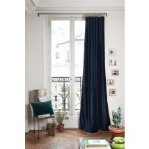 Rideaux en velours Medicis occultants 130x280 cm - 15 couleurs - En fil d'indienne, Marine