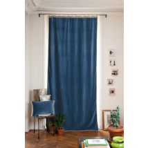 Rideaux en velours Medicis occultants 130x280 cm - En fil d'indienne, Bleu Denim