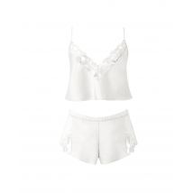 Bluebella Leonora Luxury Satin Cami and Short Set White/Sheer