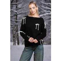 Daisy Street Bow Detail Jumper Colour: Black Size: M