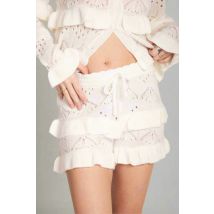 The Ragged Priest Gentle Pointelle Frill Shorts Colour: White Size: UK 8