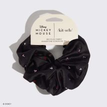 Kitsch & Mickey and Minnie Recycled Black Fabric Rhinestone Scrunchie Colour: Black