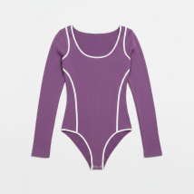Samii Ryan The Royals Ribbed Bodysuit Size: L Colour: Purple
