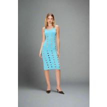 House of Sunny Canopy Knit Midi Dress Colour: Blue Size: 6