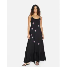 Lauren Moshi Beatrix Crystal Roses Maxi Dress XS Black