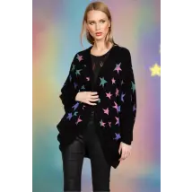 Lauren Moshi Isla Ombre Stars Wrap Cardigan Size: One Size Colour: Black