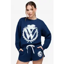 Wildfox 90s Crest Cody Sweatshirt S Blue