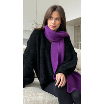 JANA KNITTED RIBBED SCARF - VIOLET