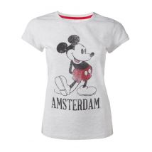 Official Disney Mickey Mouse Grey Vintage Look Amsterdam Women's  T-Shirts