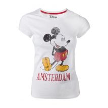 Official Disney Mickey Mouse White Vintage Look Amsterdam Women's  T-Shirts