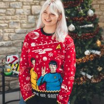 Official Star Trek ‘Beam Me Up, Santa!’ Christmas Jumper / Ugly Sweater