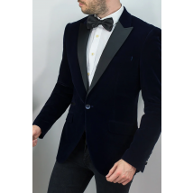 Cavani Rosa Navy Velvet Blazer