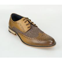 Cavani Horatio Tan Tweed Brogue shoes