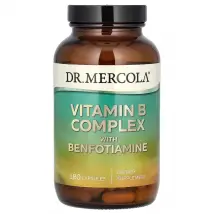 Dr Mercola Vitamin B Complex with Benfotiamine  | 180 Capsules