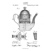 COFFEE POT PRINT: Patent Blueprint Artwork - A4 / White