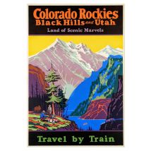 COLORADO ROCKIES POSTER: Vintage American Travel Print - A3