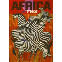 AFRICA ZEBRA POSTER: Vintage Travel Advert Art Print - A3