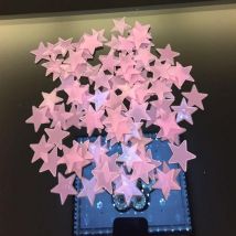 LUMINOUS STARS: Bedroom Star Stickers that Glow in the Dark - pink