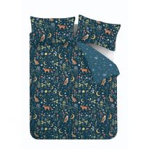 Catherine Lansfield Enchanted Twilight Animals Duvet Cover Bedding Set Navy Blue