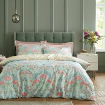 Royal Horticultural Society Art Deco Hydrangea Reversible Duvet Cover Bedding Set Green
