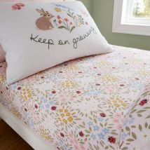 The Royal Horticultural Society Garden Animals Fitted Sheet White