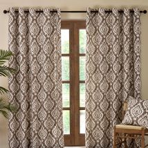 Pineapple Elephant Suri Ready Made Eyelet Curtains Natural