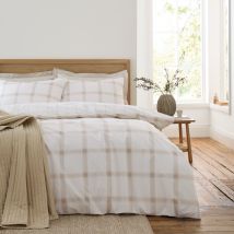 Bianca Oxton Check Duvet Cover Bedding Set Natural