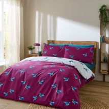 Their Nibs Hummingbird Duvet Cover Bedding Set Plum