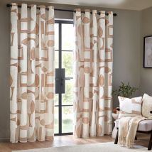 Carro Abstract  Ready Made Eyelet Curtains Clay