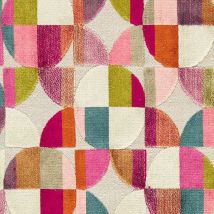 Clarke & Clarke Delaunay Woven Velvet Upholstery Fabric Magenta Peacock