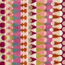 Clarke & Clarke Orpheus Velvet Upholstery Fabric Magenta Peacock