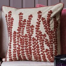 Voyage Maison Herb Embroidered Feather Filled Cushion 50cm x 50cm Persimmon