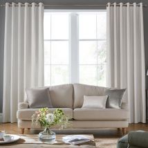 Laura Ashley Swanson Made To Measure Curtains Dove Grey