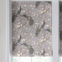 Laura Ashley Belvedere Velvet Made to Measure Roman Blind Pale Iris