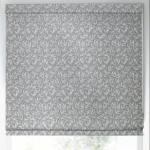 Laura Ashley Willow Leaf Chenille Made to Measure Roman Blind Steel