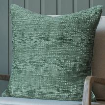 Voyage Maison Rainfall Embroidered Velvet Feather Filled Cushion 50cm x 50cm Mint