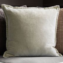 Voyage Maison Stitch Embroidered Velvet Feather Filled Cushion 50cm x 50cm Quartz