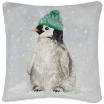Evans Lichfield Winter Penguin Piped Filled Cushion 43cm x 43cm Multi