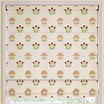 William Morris Lily Flower Embroidery Made to Measure Roman Blind Madder