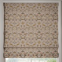 William Morris Strawberry Thief Made to Measure Roman Blind Ochre