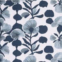 Linda Barker Evergreen Flower Woven Fabric Blue