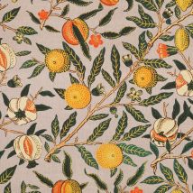 William Morris Fruit Orange Printed Cotton Fabric Orange