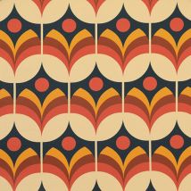 ANTE DECOR Santa Cruz Printed Cotton Fabric Burnt Umber
