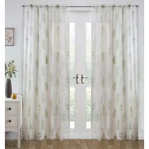Bracken Ready Made Single Voile Curtain Green
