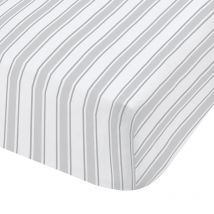 Bianca Check And Stripe Bed Linen Fitted Sheet Grey