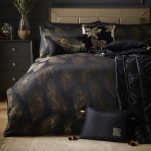 Laurence Llewelyn-Bowen Dandy Duvet Cover Bedding Set Black Gold