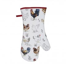 Ulster Weavers Farm Birds Gauntlet Oven Glove Red