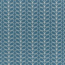Orla Kiely - Linear Stem Made To Measure Lined Curtains Deep Duck Egg